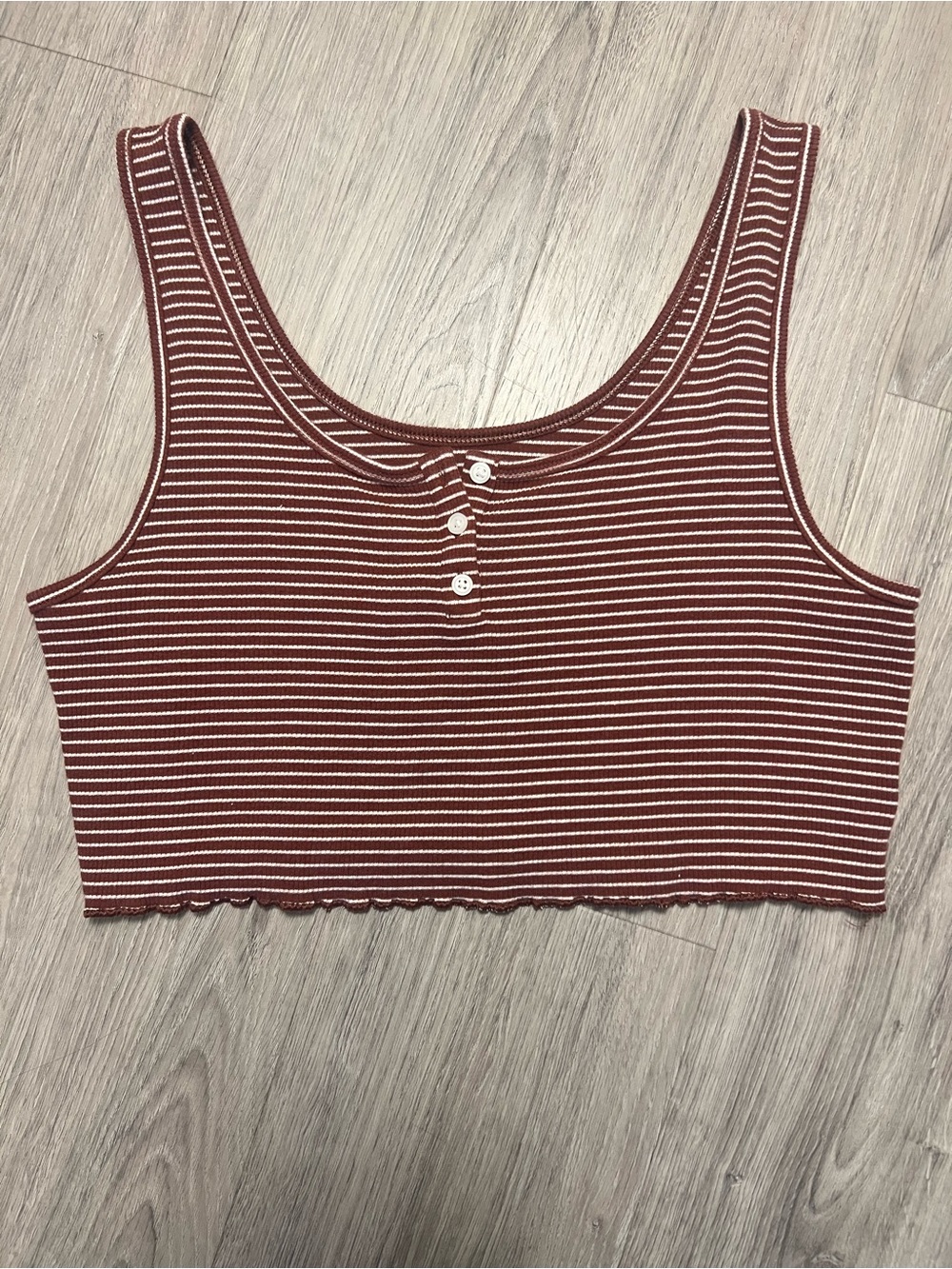American Eagle Outfitters Ribbed Striped Cropped Tank